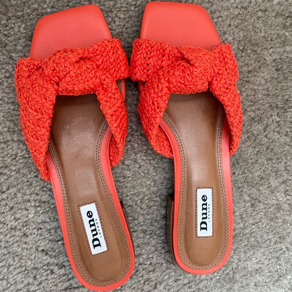 Dune London Coral Knit Knot Slide Mules
